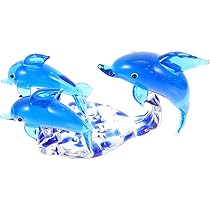 Amazon.co.jp: TOYMYTOY 青いクジラの彫刻ガラス鯨の置物の手の